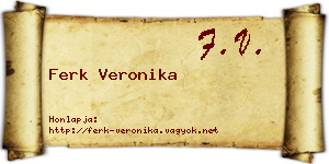 Ferk Veronika névjegykártya